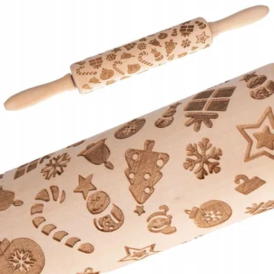 Produktbild von Ruhhy 22039 Teigrolle mit Muster – Weihnachten