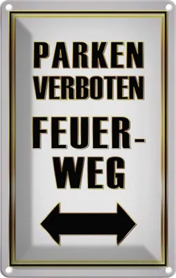 Produktbild von vianmo Blechschild 18x12 cm Parken verboten Feuerweg Warnschild Hinweisschild Sicherheit Vorsicht