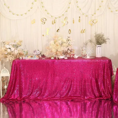 Produktbild von Pailletten Tischdecken für Hochzeit und Feier 127 x 203 cm