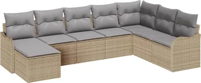 Produktbild von vidaXL Gartensofa-set 8 stk. Beige Poly-Rattan