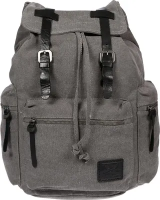 Produktbild von Herren Damen Rucksack Laptoprucksack 17 Zoll Canvas Leder Fach Uni Arbeit Schule Grau