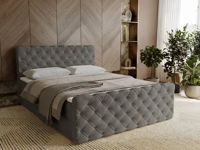 Produktbild von GrainGold Boxspringbett Lunaris 140x200 - Bett mit Matratze und Topper - Boxspringbett mit Bettkasten und Matratze - Boxspringbett Dunkelgrau (Elegance 18)