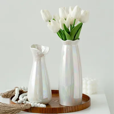 Produktbild von Vasen, Keramikvase, moderne Dekovase, Blumenvase, Tischvase, Handgefertigte Getrocknete Blumenbehälter, Kunsthandwerk, Ornamente, Wohnkultur
