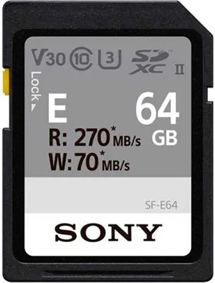 Zdjęcie produktu dla Sony | Karta pamięci UHS-II | SF-E SDXC Class10 | 64 GB | Karta pamięci SDXC | Pamięć flash klasy U3, V30