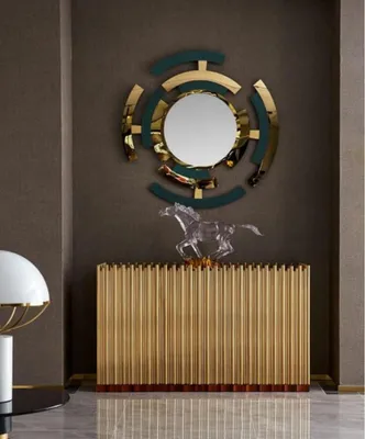 Image de Console Commode Bureau mural Table d'entrée Table de console moderne Buffet en bois