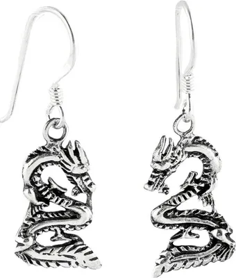 Produktbild von Ohrhänger, Ohrringe Drache Schmuck 925er Silber Dragon