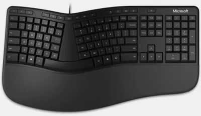 Image de Clavier ergonomique USB QWERTY US International noir de Microsoft