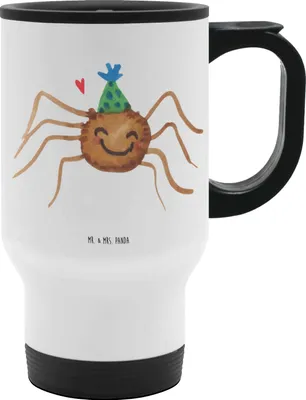Produktbild von Mr. & Mrs. Panda Thermobecher Spinne Agathe Party - Weiß - Geschenk, Glück, Teebecher groß, Selbstliebe, To Go, Motivation, Reisebecher, thermosbecher, Wunder