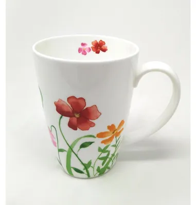 Immagine prodotto di Tazza jumbo LOTTA BLUME da 500 ml bianca colorata in porcellana bone china TeaLogic