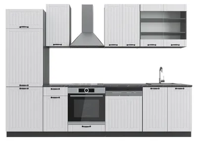 Obrázok produktu pre Kuchynský kút Vicco Fame-Line Biely vidiecky dom/antracit 300 cm bez pracovnej dosky, Model 36150