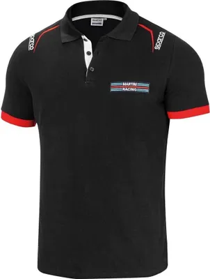 Produktbild von Verkauf Sparco Martini Racing Poloshirt - 100% Baumwolle - Größe M - Schwarz Farbe