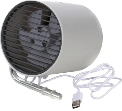 Produktbild von Tischventilator mit USB Anschluss, 2 Leistungsstufen, Berührungssteuerung, kippbar, leise, (HxØ) ca. 16 x 10,5 cm, Weiß