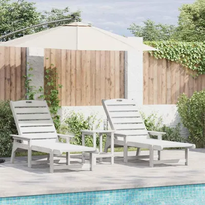 Produktbild von Möbel Garten Lounge Möbel 2 pcs Weiß 53 x 195.5 x 30cm Polyethylen - Gartenliegen 3335850