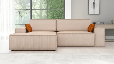Produktbild von Ecksofa TOR mit Schlaffunktion. Farbe: Toffee.