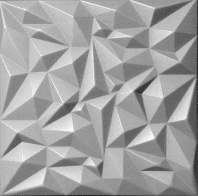 Produktbild von deccart, XPS Polystyrol 3D Deckenpaneel, Amethyst Muster, Grau, 50x50 cm, Prägung ca. 2-2,5 cm, 1 Stück, Wohn-/Schlafzimmer