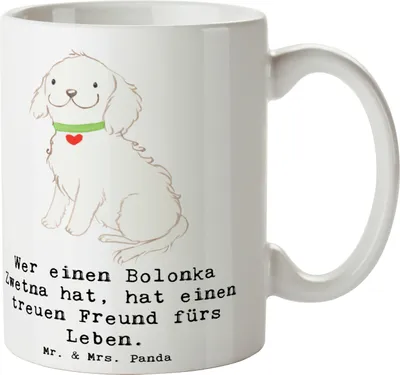 Produktbild von Mr. & Mrs. Panda Pott Bolonka Zwetna - Weiß - Geschenk, Kaffeetasse, Hunderassen Charakter, Teepott, Tasse, Freundschaft, Familienhund, verspielte Hunde, Trinkbecher