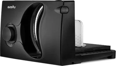 Obrázok produktu pre Elektrický krájač chleba, nerezová oceľ, 170 mm, 0–15 mm, bezpečnostné tlačidlo, 150 W, čierny