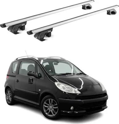 Image de Barres de toit transversales ABE pour Peugeot 1007 2005-2010 3 P Alu Gris 2x
