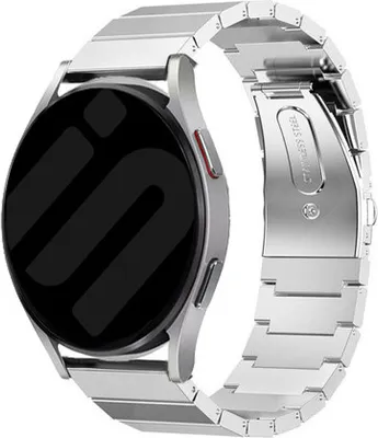 Produktbild von Strap-it Stahlarmband - Kompatibel mit Samsung Galaxy Watch Armband 42mm Ersatzarmband Edelstahl - Faltschließe - Hochwertiges Material - für Smartwatch 20mm Armband Silber