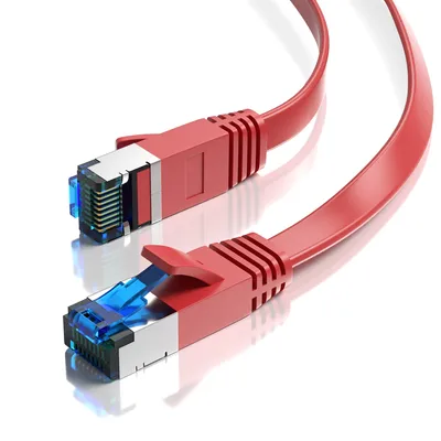 Produktbild von JAMEGA RJ45 LAN Flachkabel, 15 m, Rot, Netzwerk-Patchkabel