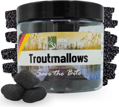 Produktbild von Zite Fishing Troutmallows Pellet schwarz 40 g