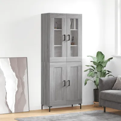 Produktbild von vidaXL Highboard Grau Sonoma 69,5x34x180 cm Holzwerkstoff