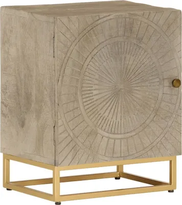 Produktbild von Nachttisch 40x30x50 cm Massivholz Mango und Eisen