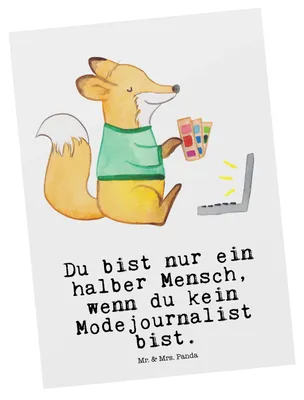 Produktbild von Mr. & Mrs. Panda Postkarte Modejournalist Herz - Weiß - Geschenk, Lustig, Ausbildung, Redakteur, Postkarten, Witzig, Ansichtskarten, einzelkarte, Grußkarte, Spruch