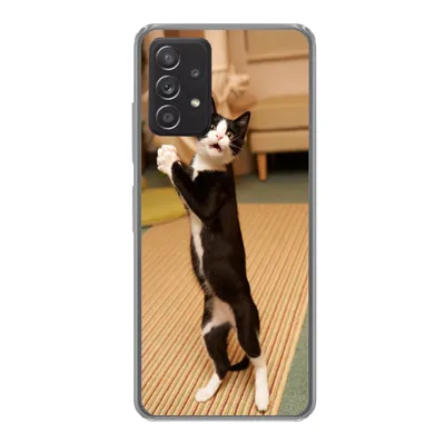 Produktbild von MuchoWow® Handyhülle Schutzhülle Hülle für Samsung Galaxy A53 5G Katze - Wohnzimmer - Schwarz Silikon Softcase Handy Hülle - Schutzabdeckung