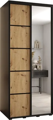 Produktbild von MEBLE KRYSPOL Davos 5 Schrank, zwei Türen - 235,2x100x60 cm - Schwarz Artisan Schwarz
