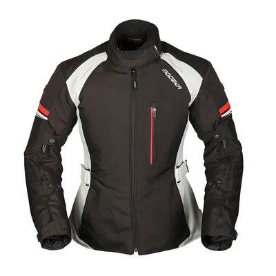 Productafbeelding van Modeka Violetta dames motorjas, textiel, zwart/lichtgrijs, maat 38
