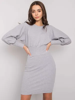 Productafbeelding van Rue Paris, dames mini-jurk, model Dericote, grijs, maat L