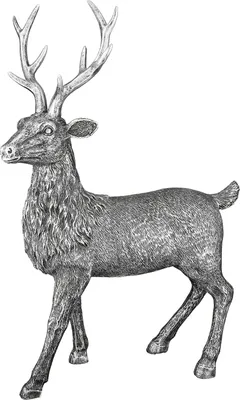 Image de Gilde Figur, Hirsch, Kunstharz, silberfarben, VE 2, L. 10 cm, B. 23 cm, H. 36.5 cm 51441 4063387514412