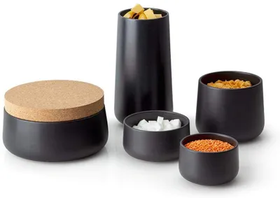 Obrázok produktu pre Keramická nádoba Continenta s korkovým viečkom, matná čierna 3813