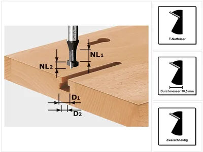 Productafbeelding van Festool T-sleuffrees HW S8 D10.5/NL13 10.5 x 13 mm 8 mm schacht ( 491035 )