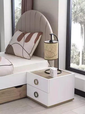 Produktbild von Kindermöbel Komplete Kinderbett Kinderzimmer Bett Holz Weiß Set 8tlg
