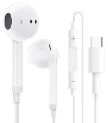 Obrázek produktu pro Sluchátka USB-C do uší s mikrofonem, plug and play, bílá, vhodné pro modely 17, 16 a 15