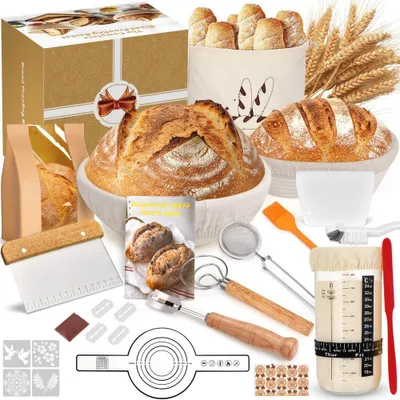 Productafbeelding van Complete Broodbakset met 2 Gistmanden en Accessoires