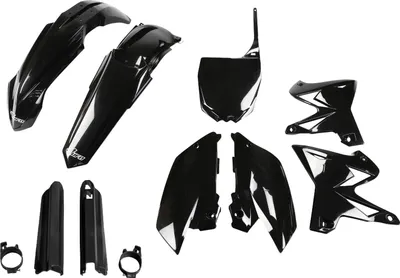 Produktbild von Verkleidungskit UFO PLAST 9-teilig Verkleidungssatz Kunststoff mit Gabelschutz für Yamaha YZ WR 125 / 250 ccm Bj. 2002 - 2004, Farbe:schwarz