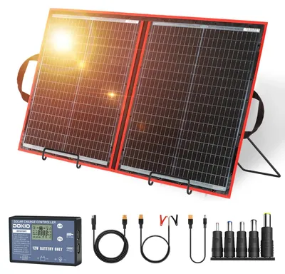 Imagen del producto de Panel solar plegable y portátil de 12V, monocristalino, ideal para camping y viajes