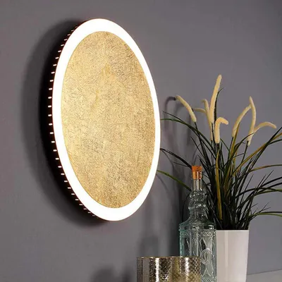 Productafbeelding van LUCE Design Moon LED wandlamp, 3500 K, dimbaar, 24W, traagschakeling, goud-zwart