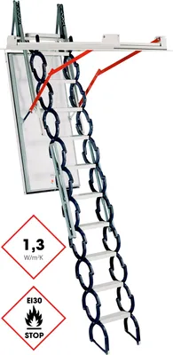Produktbild von Minka Bodentreppe Type 18 Small brandhemmend 120x70cm Deckenöffnung U-Wert 1,1 W/m2K mit ISO-OD 265-290cm Raumhöhe