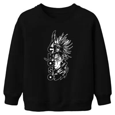 Produktbild von Jujutsu Kaisen Choso Anime Halbgesicht Manga blutig Kinder Sweatshirt Pullover, Schwarz, 140