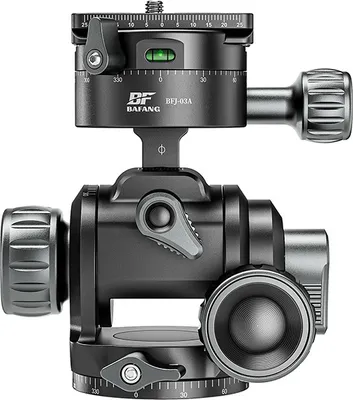 Produktbild von INF Stativkopf mit Getriebe und Schnellwechselplatte, Wasserwaage, 360º-Doppelpanorama für Hochleistungsstative, Einbeinstative, Kameraschlitten