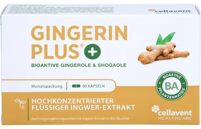 Produktbild von Gingerin Plus hochkonzentriertes flüssiges Ingwer-Extrakt Kapseln, 60 St. Kapseln