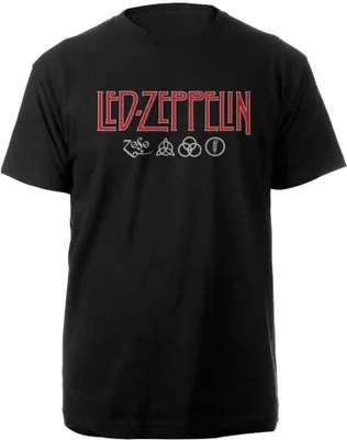 Produktbild von Led Zeppelin Logo & Symbols Black L T-Shirt