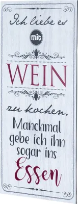 Produktbild von Wandbild 20x40cm Küchendeko Küche Wein Spruch Deko Wandschild Bild Wanddeko