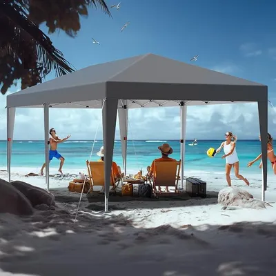 Produktbild von Pop Up Pavillon 3x6m?Faltpavillon Wasserdicht?Winterfest?UV Schutz 50+?Stabil?Höhenverstellbar?Gartenpavillon mit Rollen Tragtasche?Faltbar Partyzelt Gartenzelt für Outdoor Garten Party,Anthrazit