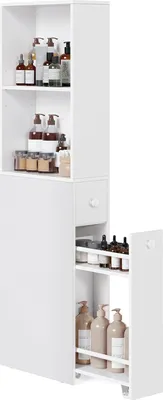 Produktbild von Songmics Badezimmerschrank Hochschrank freistehend klassikweiss
