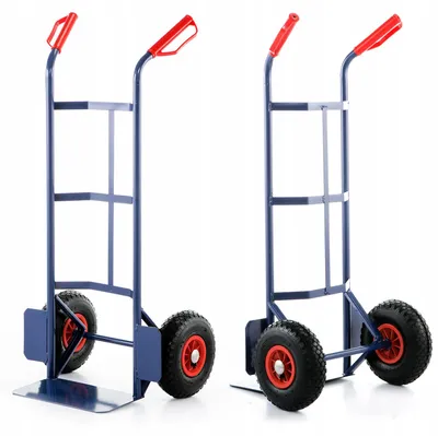 Zdjęcie produktu dla Wózek magazynowy MOCNY transportowy młynarka 200kg kurierski koła pompowane
